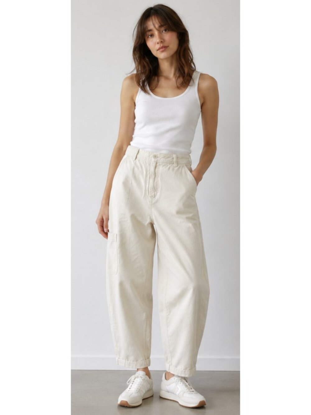 TOAST Carpenter Utility Jeans Pants in Ecru Cream Size US 6 Minimalist Cotton